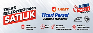 Talas Belediyesi'nden satılık 1 adet ticari parsel